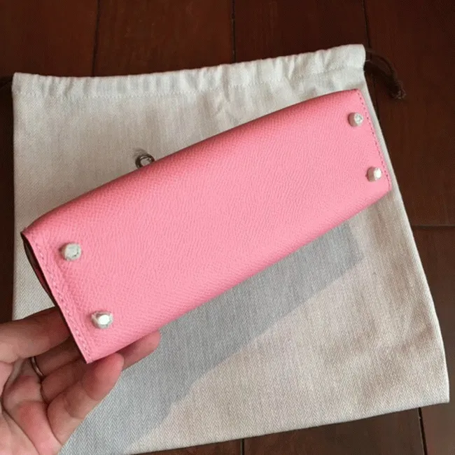 Rose Confetti Epsom Budget Knockoff Hermes Kelly 20cm Purse — image 7