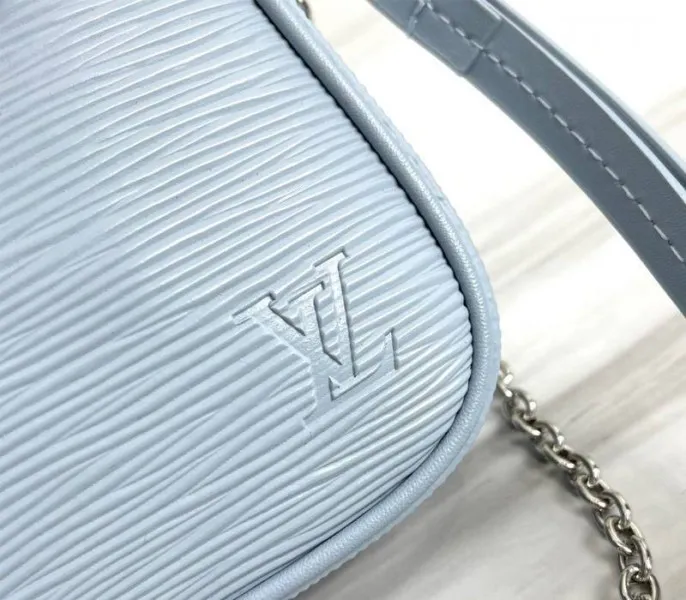 Louis Vuitton Epi Leather Easy Pouch On Strap In Bleu Celeste Blue — image 9