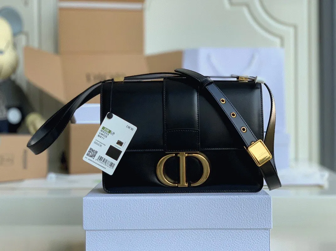 Dior 30 Montaigne Medium Bag in Black Box Calfskin — image 6