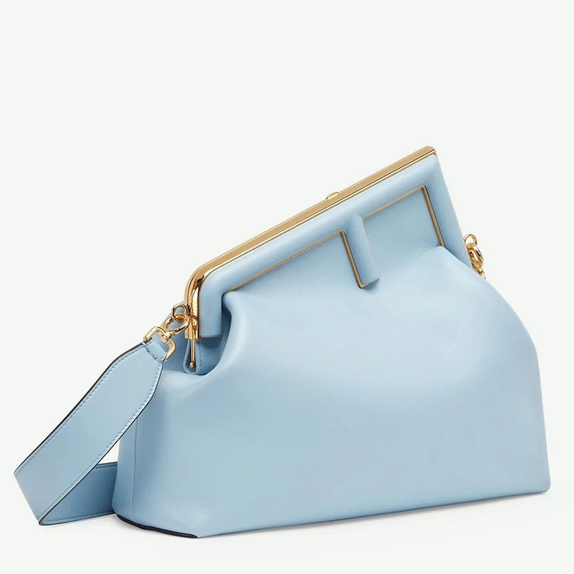 Top Quality Fendi First Medium Bag In Light Blue Nappa Leather