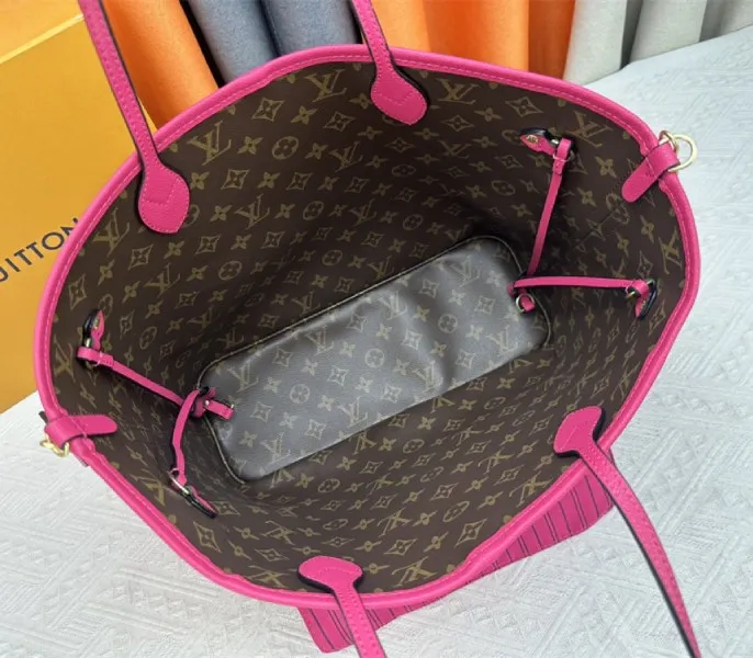 Louis Vuitton Neverfull Bandouliere Inside Out MM Tote In Monogram Canvas And Rose Pondichery Textile — image 8