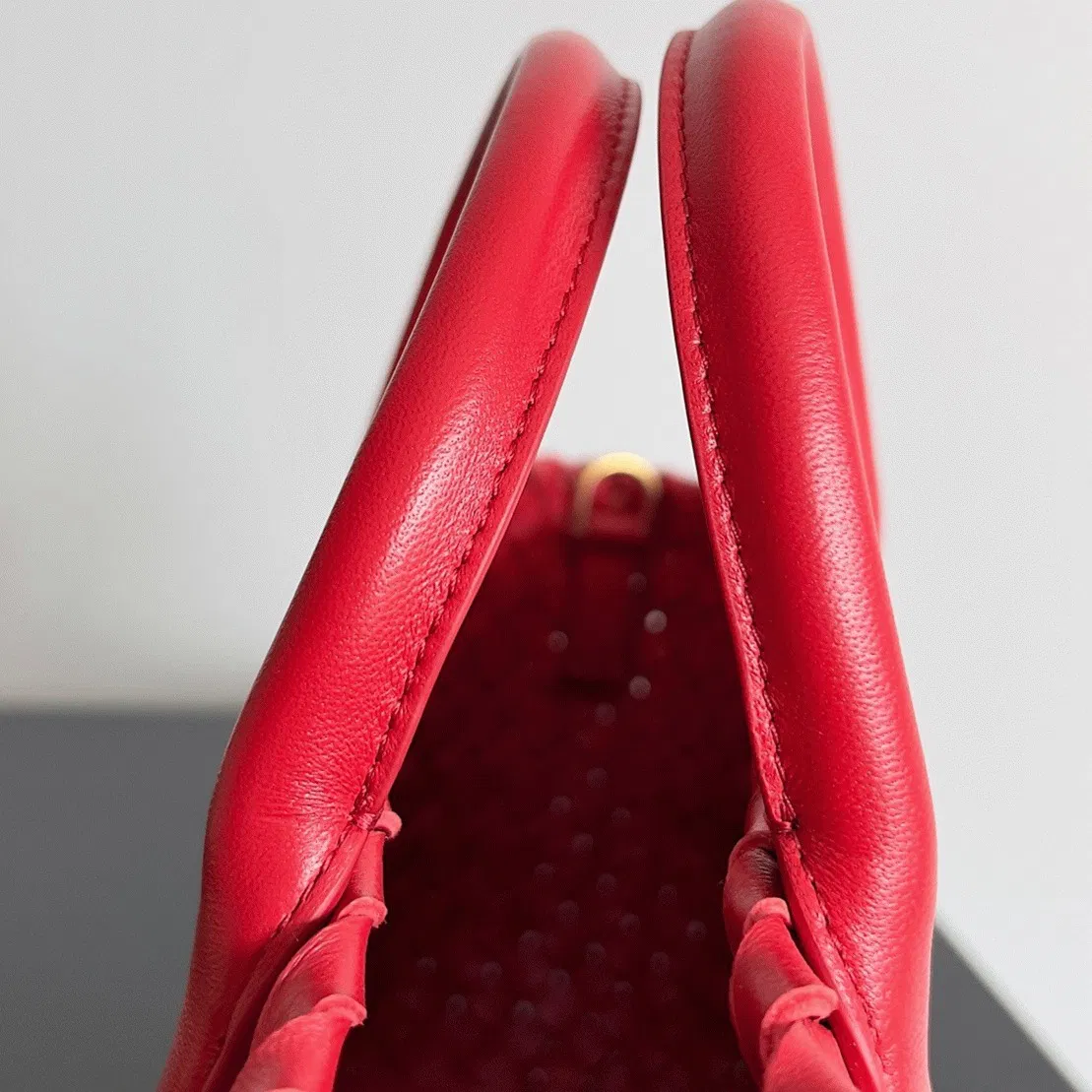 Top Quality Bottega Veneta Cabat Mini Bag In Red Intrecciato Lambskin — image 10