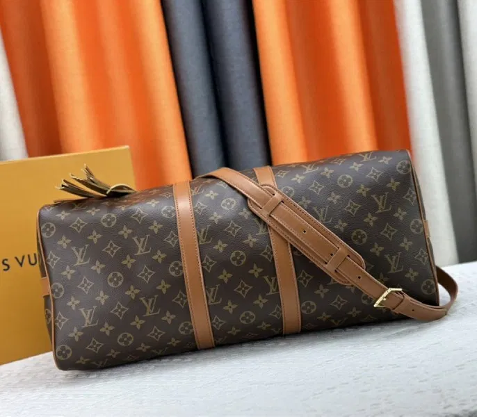 Louis Vuitton Monogram Dust Canvas Keepall Bandouliere 50 In Brown — image 5
