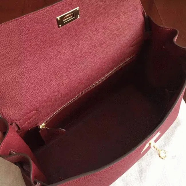 Bordeaux Clemence Hermes Kelly 35cm Rich Color Bag — image 3