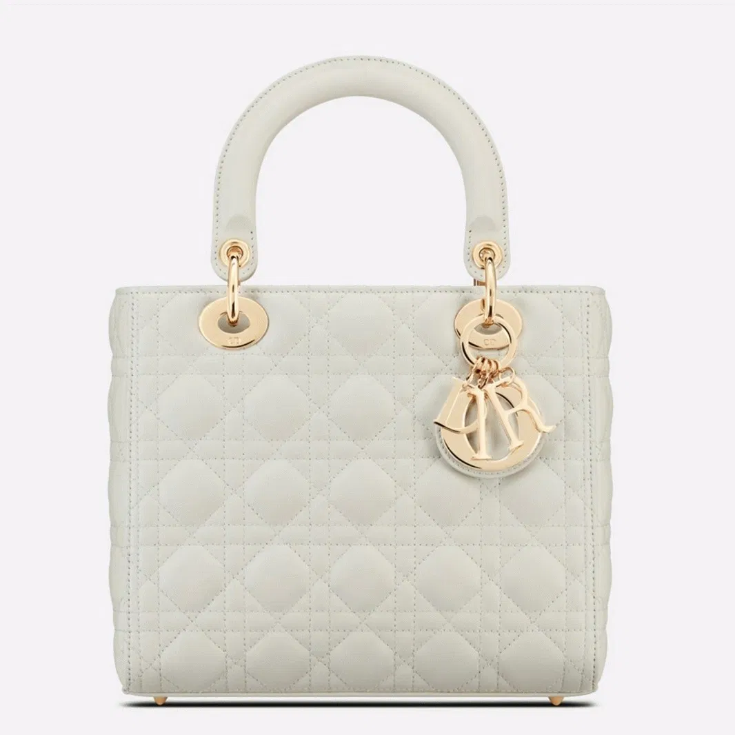 Dior Lady Dior Medium Bag in White
