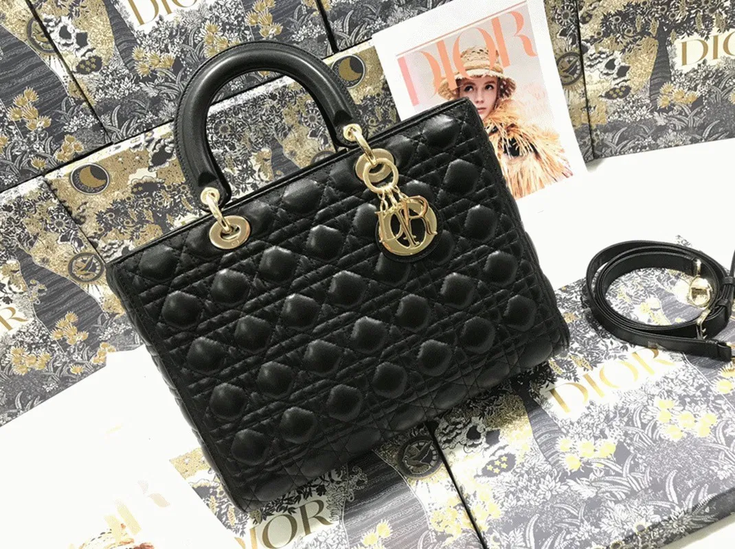 Dior Lady Dior Large Bag Knockoff in Black — image 4