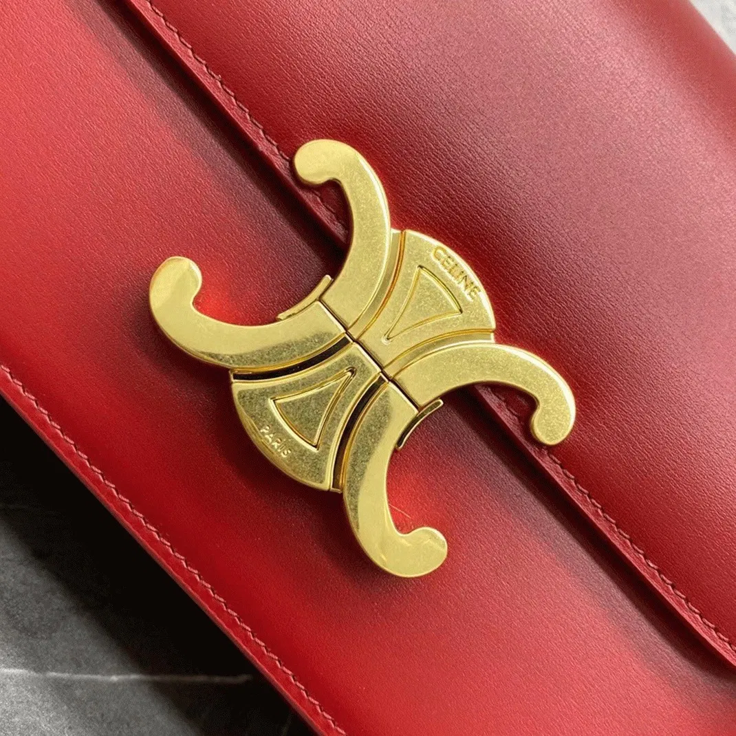 Top Quality Knockoff Celine Triomphe Teen Bag In Red — image 12