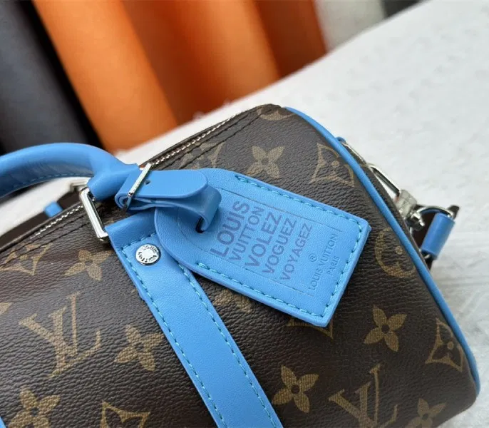 Louis Vuitton Monogram Macassar Canvas Keepall Bandouliere 25 In Gaston Blue — image 6