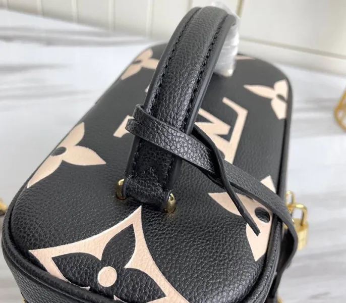 Louis Vuitton Bicolor Monogram Empreinte Vanity PM Bag In Black And Beige — image 5