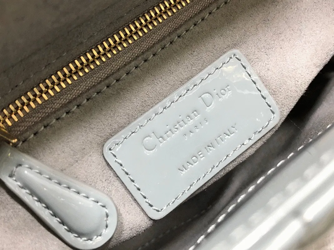 Dior Lady Dior Mini Chain Bag with Chain in Grey — image 4