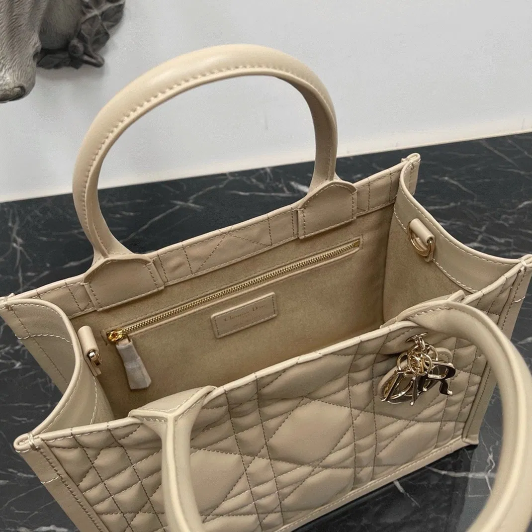 Dior Small Book Tote Bag with Strap in Beige — image 7