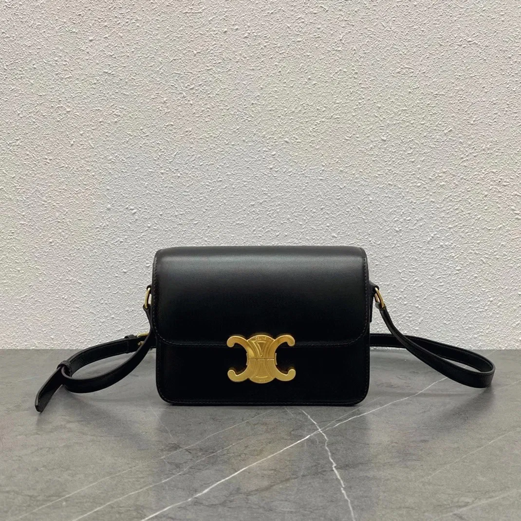 Top Quality Knockoff Celine Triomphe Teen Bag In Black — image 12
