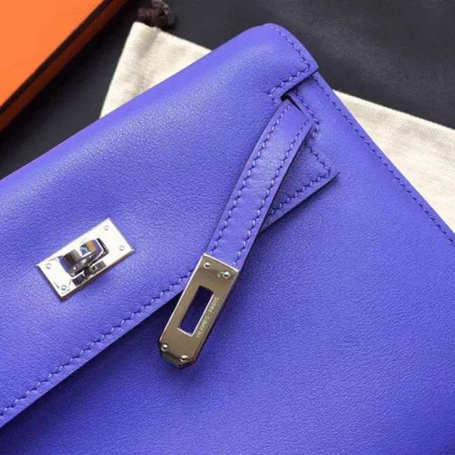 Blue Swift Leather Hermes Kelly Danse Shoulder Bag — image 3