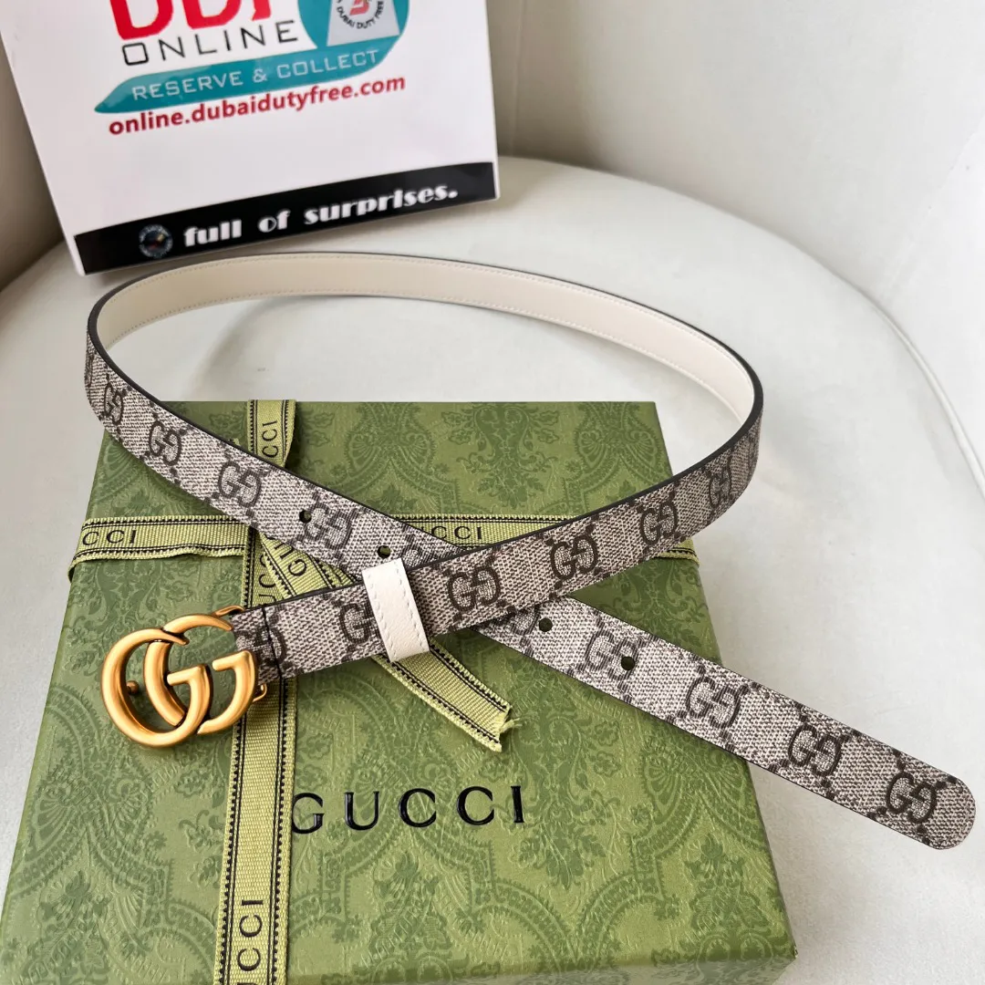 WIDE LEATHER BELT WITH DOUBLE G BUCKLE — image 4
