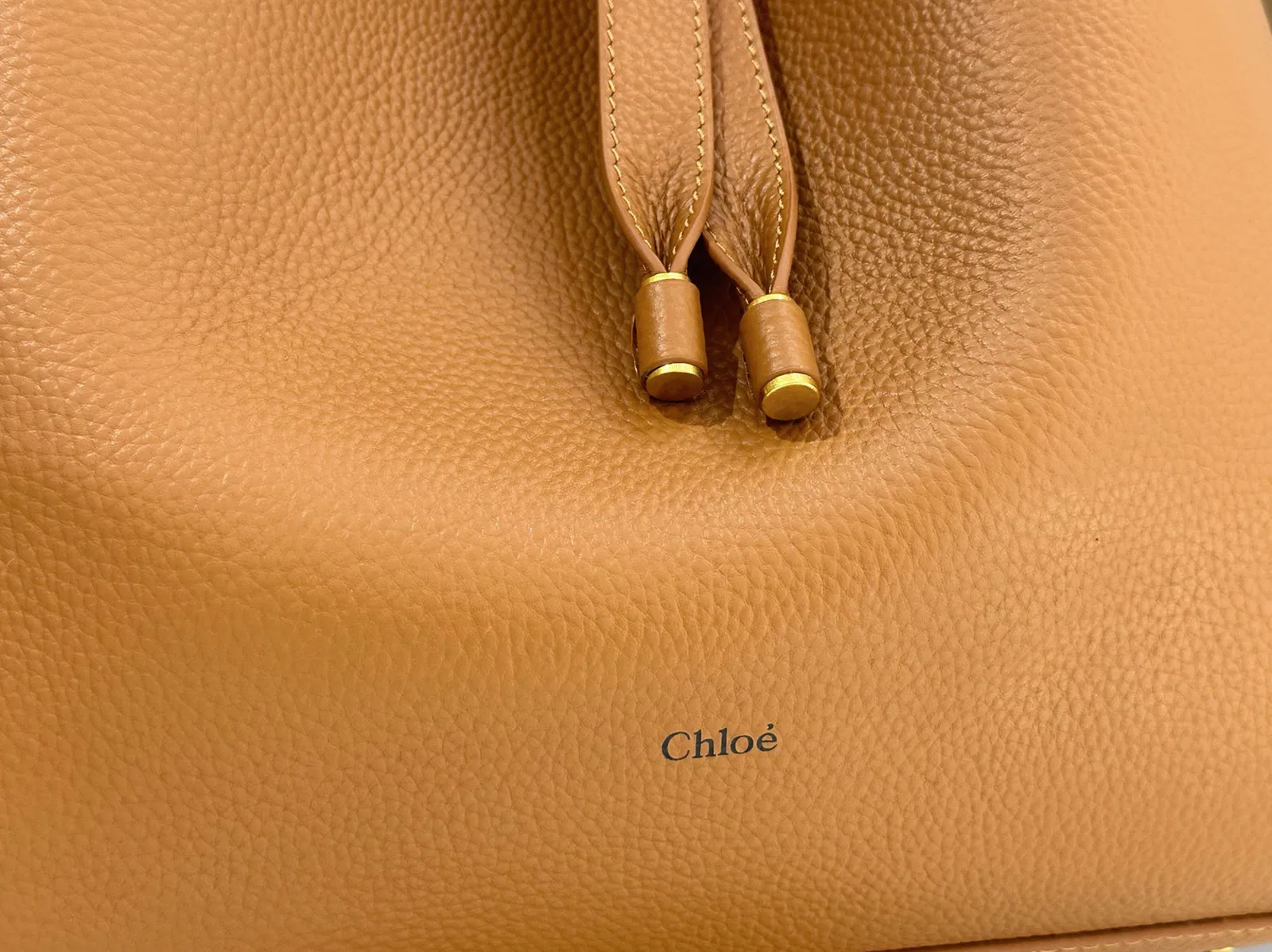 Top Quality Fake Chloe Marcie Hobo Bag in Brown Grained Leather — image 4