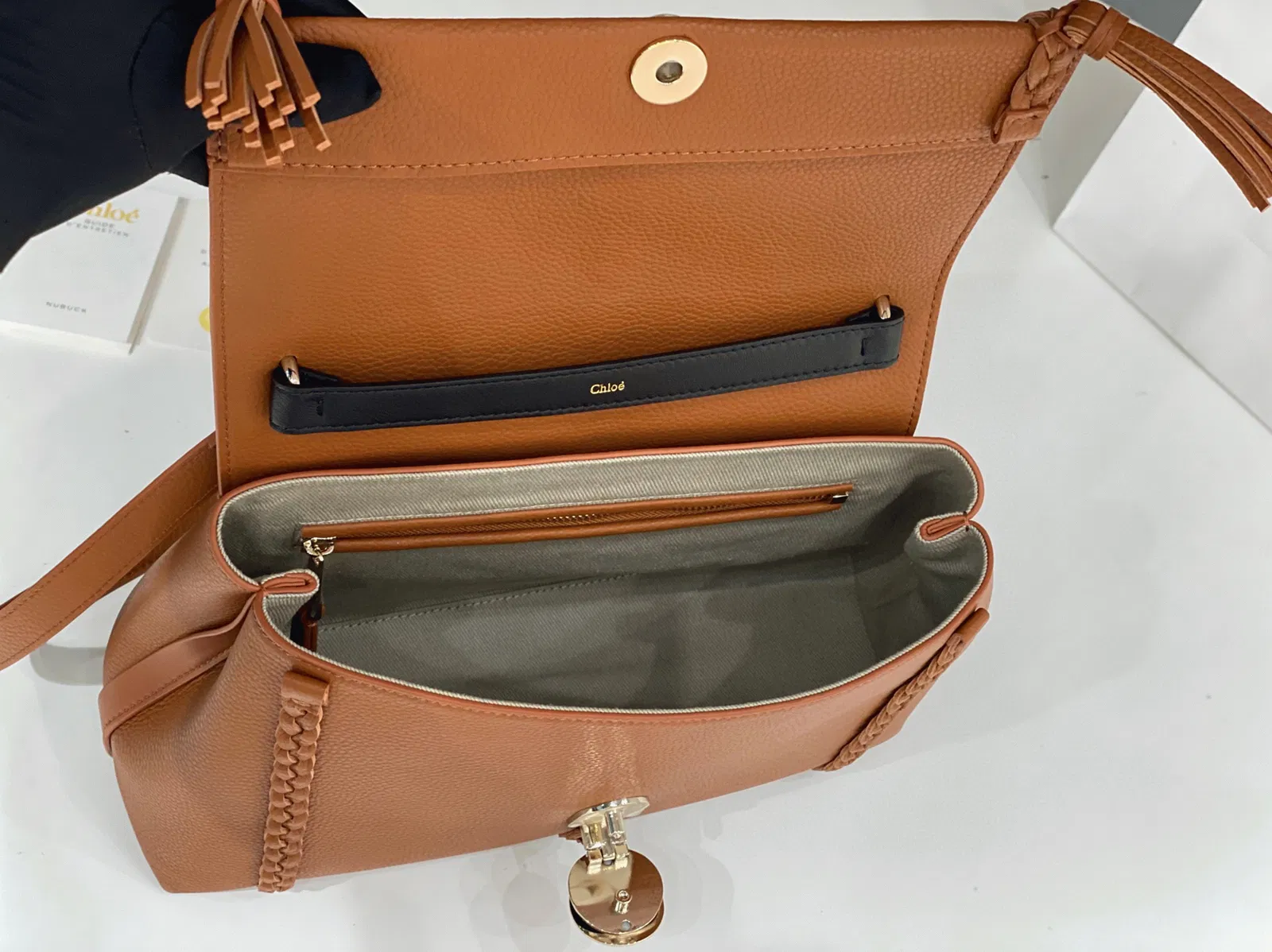 Top Quality Fake Chloe Penelope Medium Shoulder Bag in Brown Grained Calfskin — image 7