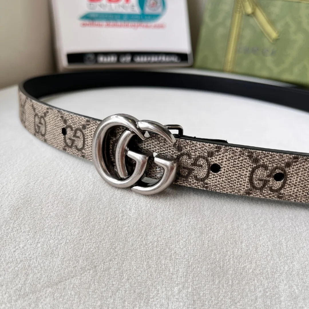 WIDE LEATHER BELT WITH DOUBLE G BUCKLE — image 2