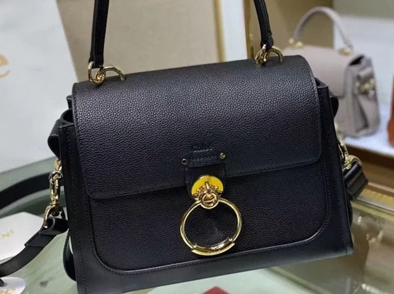 Top Quality Knockoff Chloe Small Tess Day Bag In Black Grained Leather — image 6