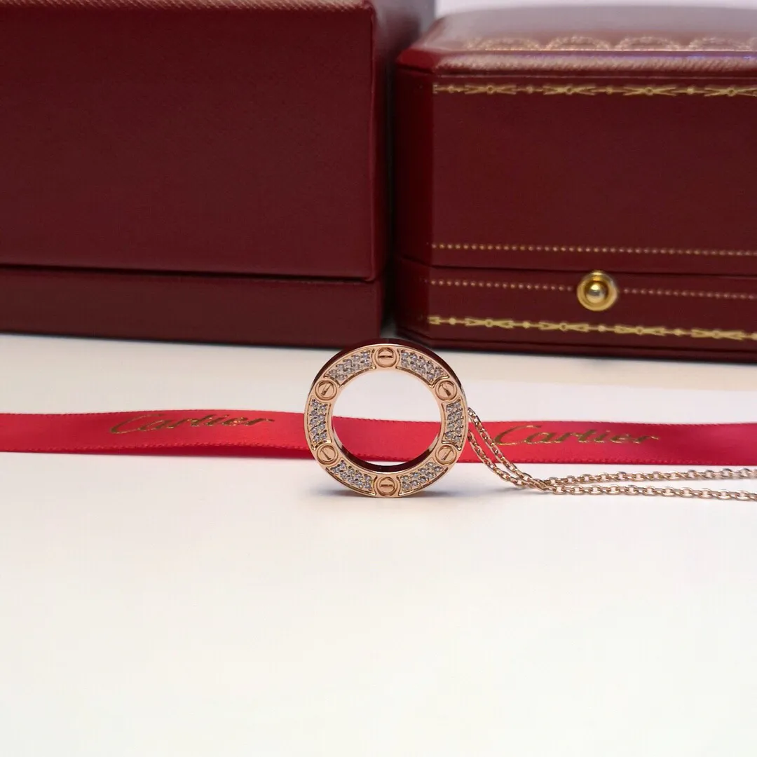 Cartier Love Rose Gold Diamonds Necklace — image 5