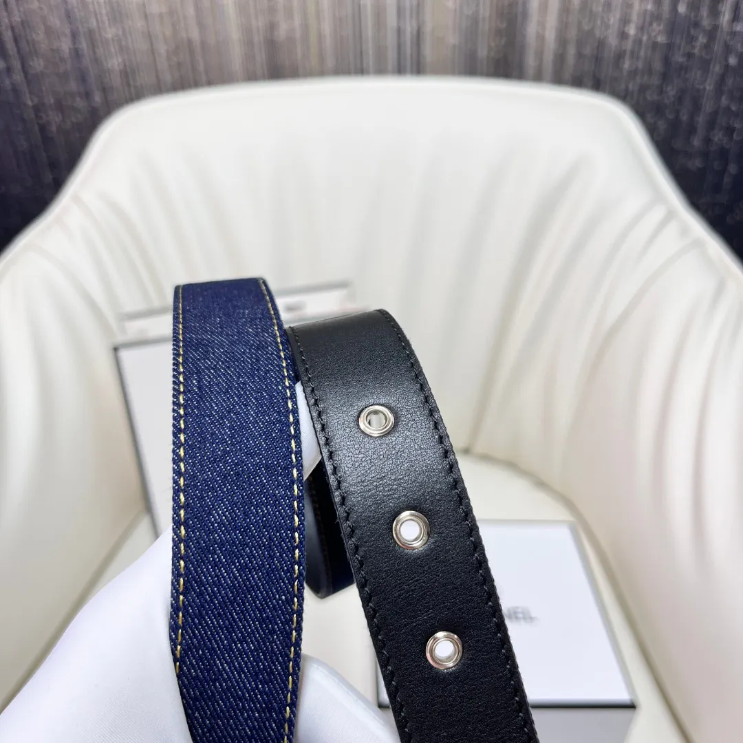 CHANEL Pre-Owned 1990s CC Turn-lock denim belt — image 5