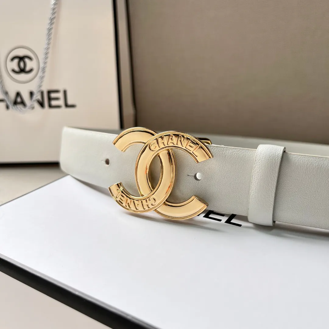 Chanel CC logo leather belt — image 2