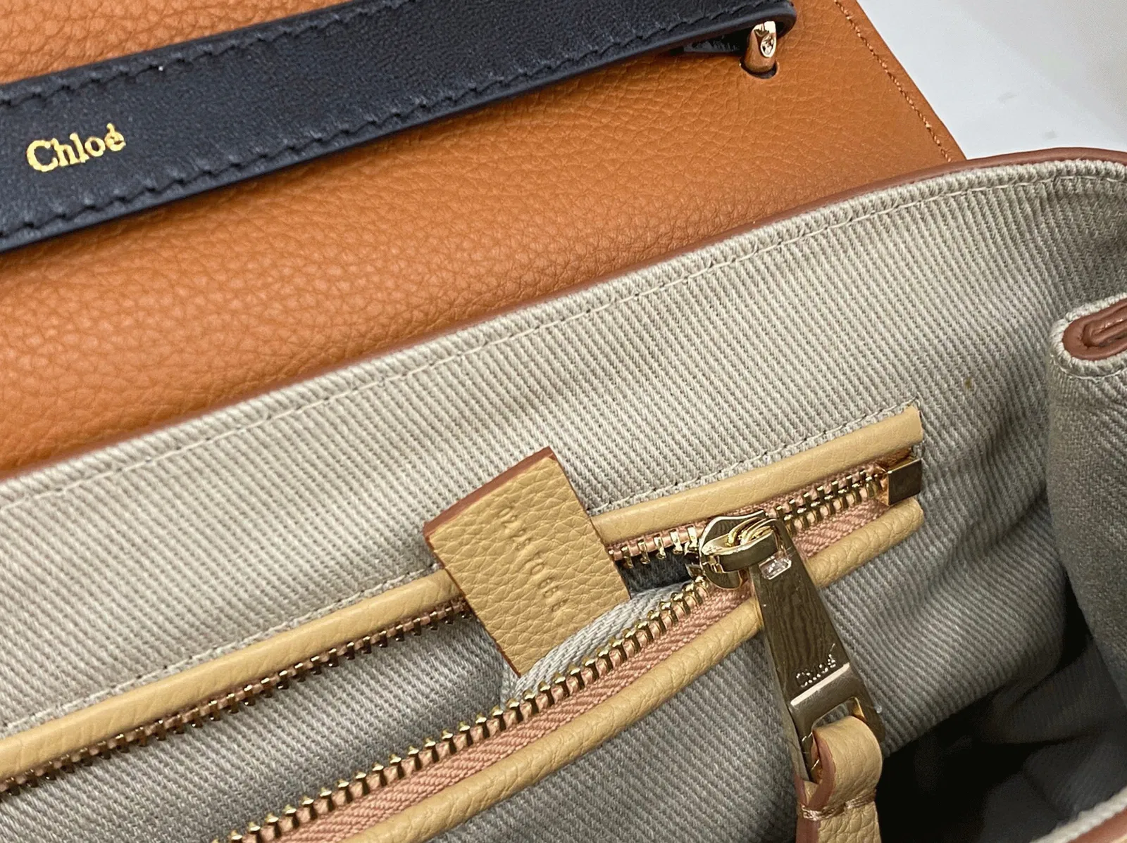 Top Quality Replica Chloe Penelope Medium Shoulder Bag in Beige Grained Calfskin — image 9