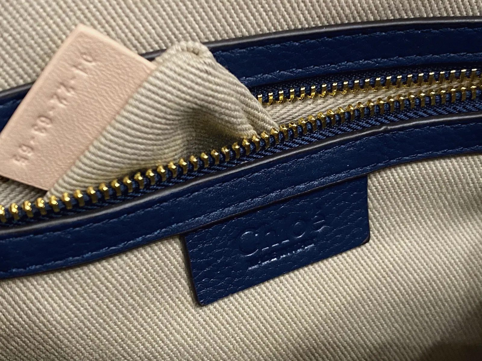 Top Quality Fake Chloe Marcie Small Double Carry Bag in Blue Grained Leather — image 3