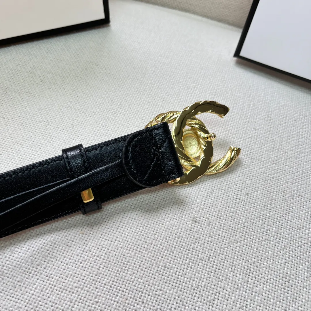 Chanel Gold Chain &amp; Black Quilted Leather CC Belt — image 6