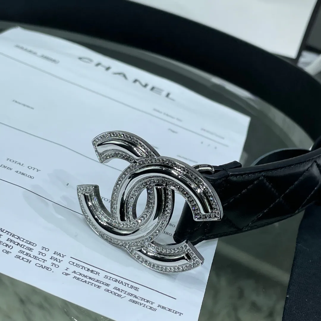Chanel Red Patent Leather CC Logo Belt — image 5