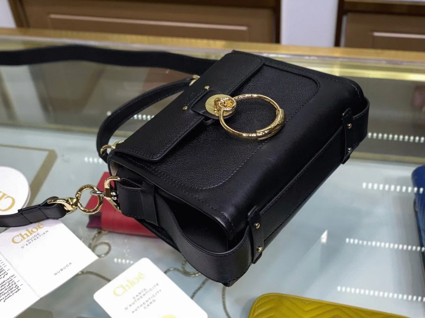 Top Quality Replica Chloe Mini Tess Day Bag In Black Grained Leather — image 3