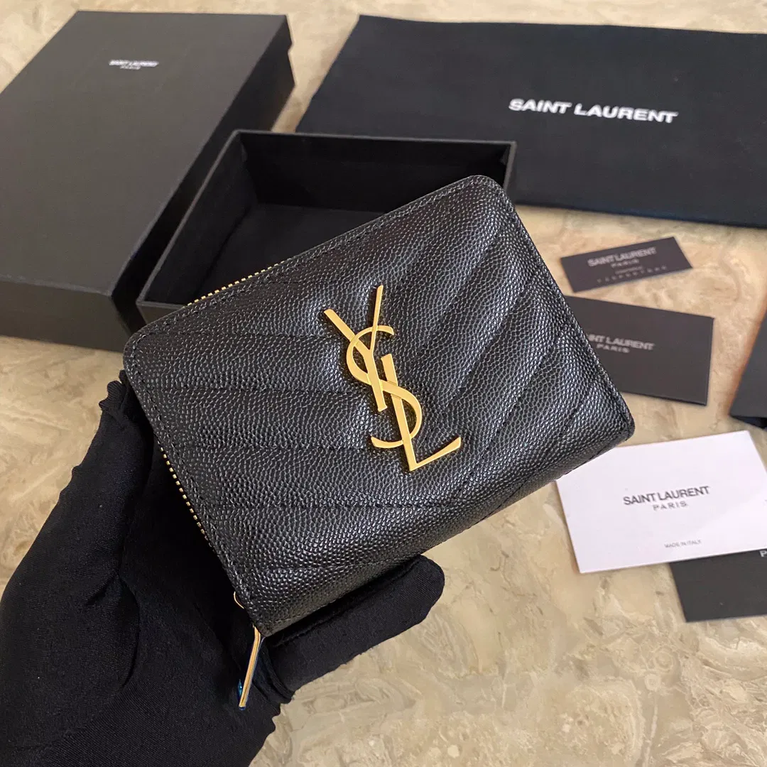 MONOGRAM COMPACT ZIP AROUND WALLET IN GRAIN DE POUDRE EMBOSSED LEATHER — image 3