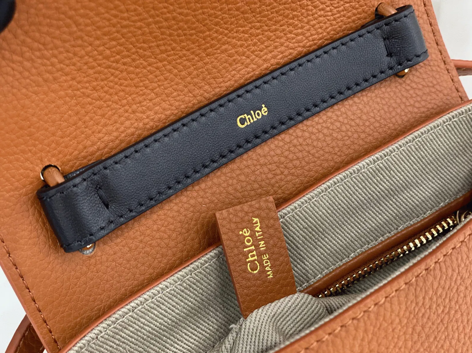 Top Quality Fake Chloe Penelope Small Shoulder Bag in Brown Grained Calfskin — image 7