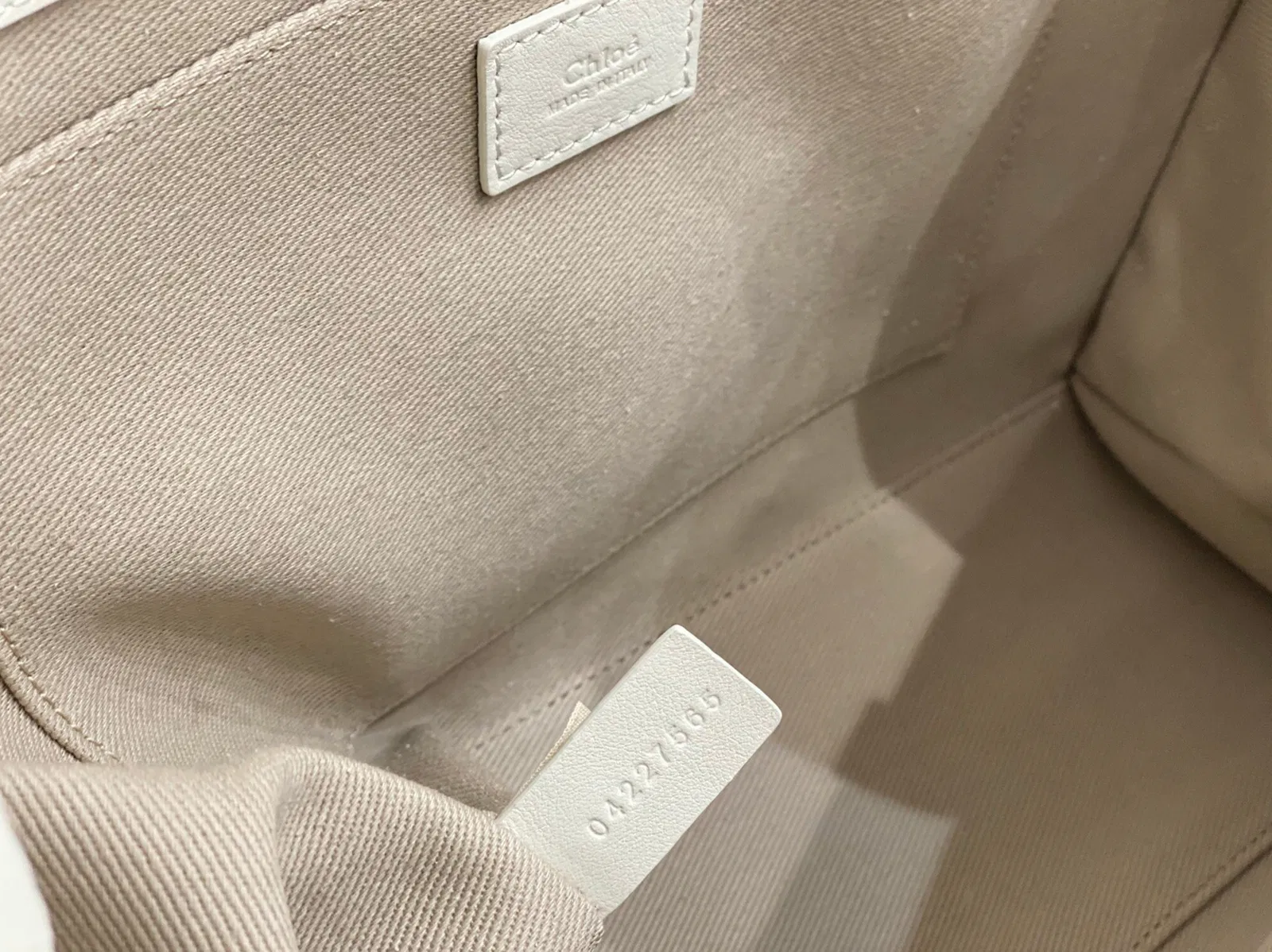 Top Quality Fake Chloe Woody Medium Tote Bag In White Calfskin — image 7