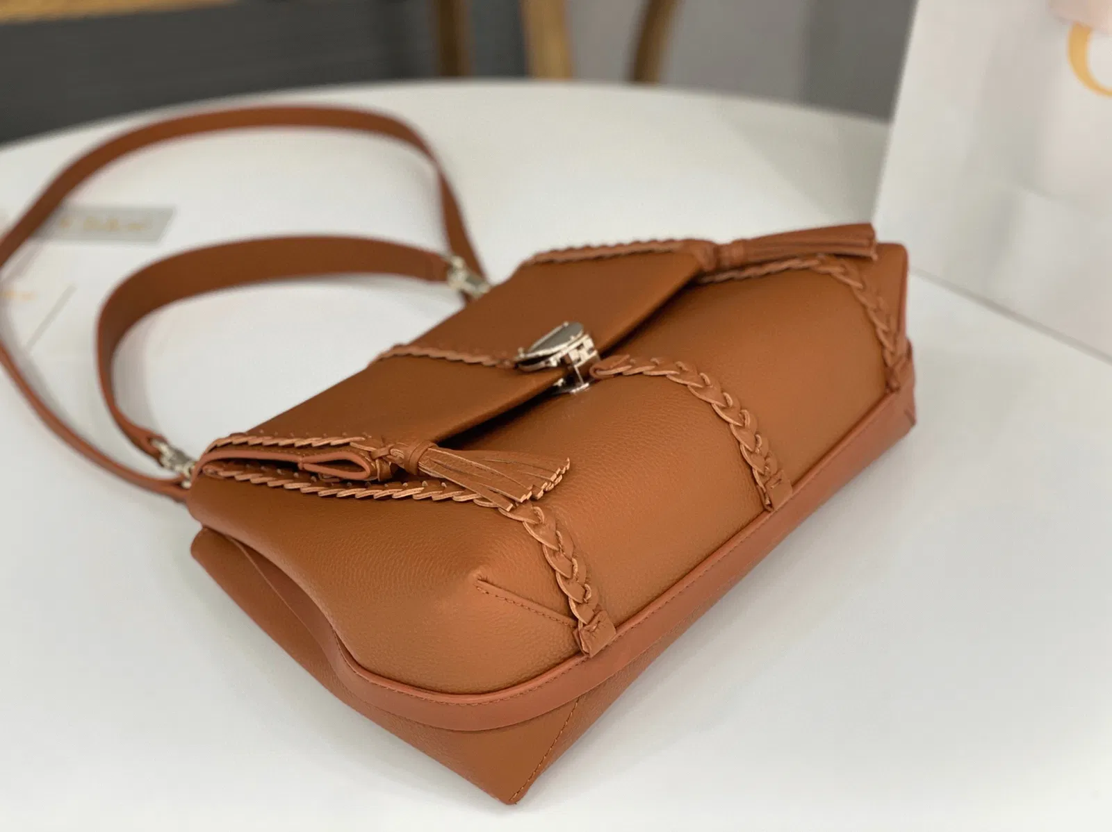 Top Quality Fake Chloe Penelope Medium Shoulder Bag in Brown Grained Calfskin — image 5