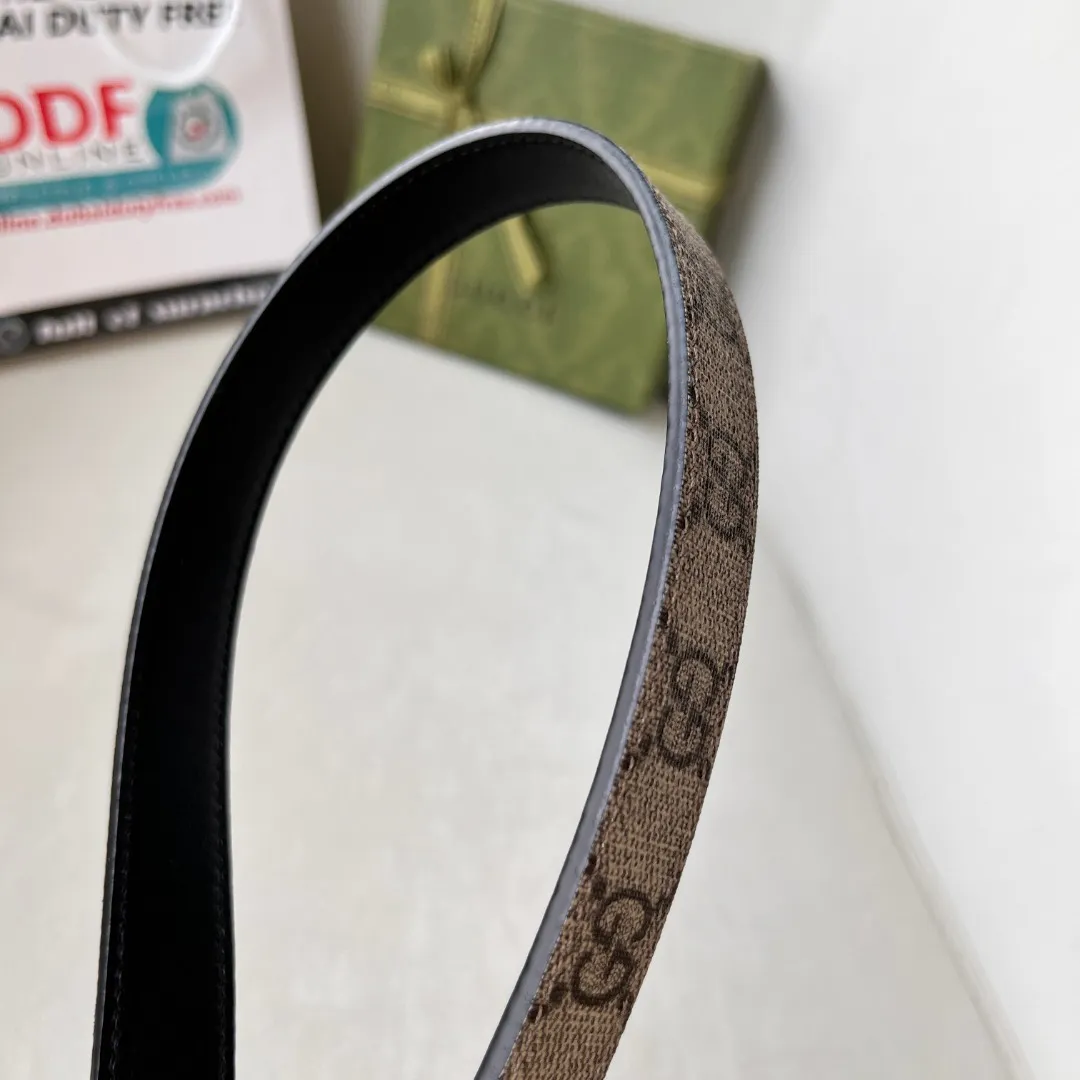 WIDE LEATHER BELT WITH DOUBLE G BUCKLE — image 5