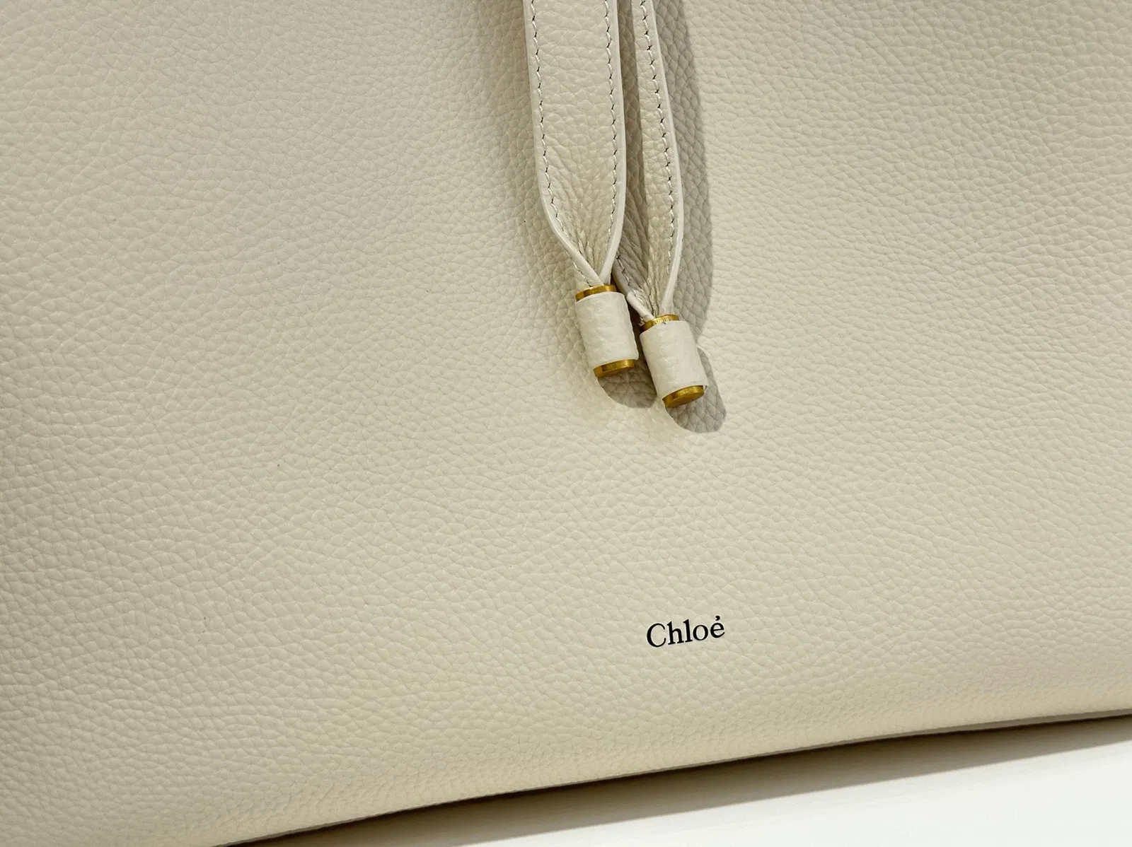 Top Quality Replica Chloe Marcie Hobo Bag in White Grained Leather — image 3