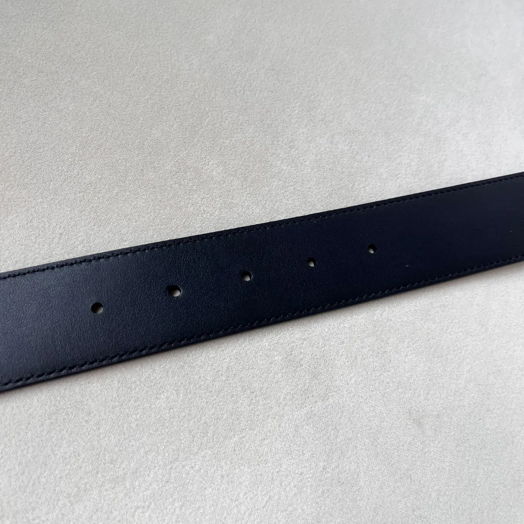 WIDE LEATHER BELT WITH DOUBLE G BUCKLE — image 8