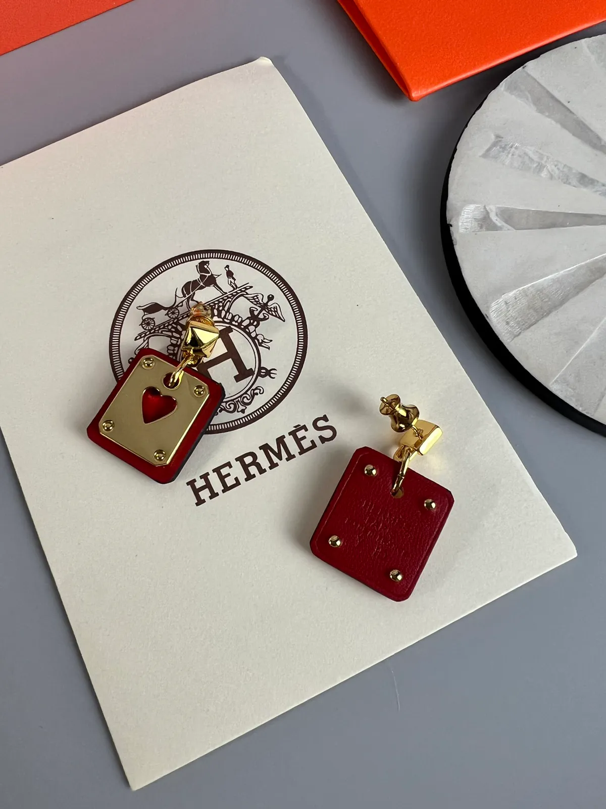 Hermes As de Coeur Earrings — image 4