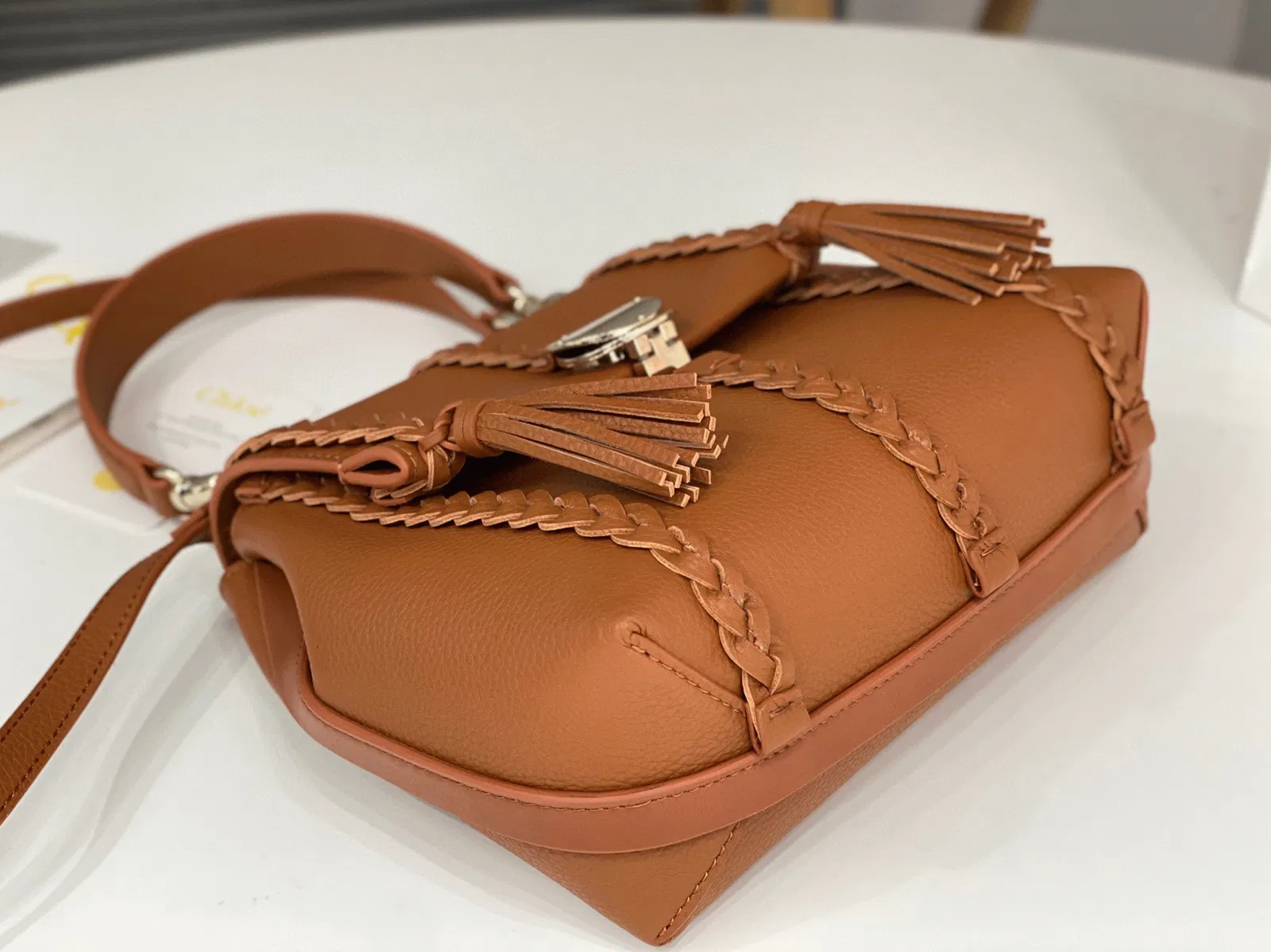 Top Quality Fake Chloe Penelope Small Shoulder Bag in Brown Grained Calfskin — image 2