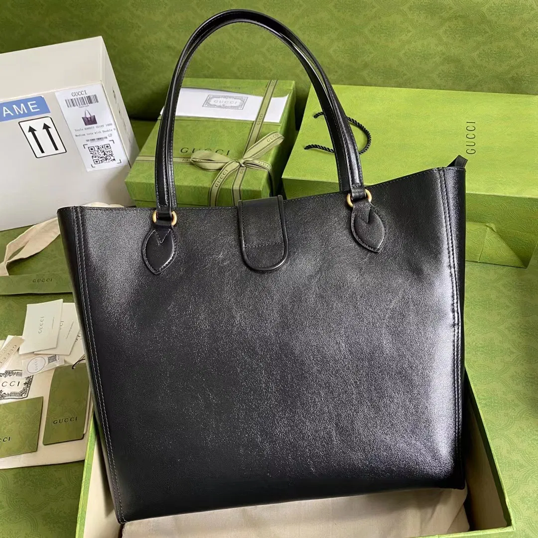 Small Double G leather tote — image 2