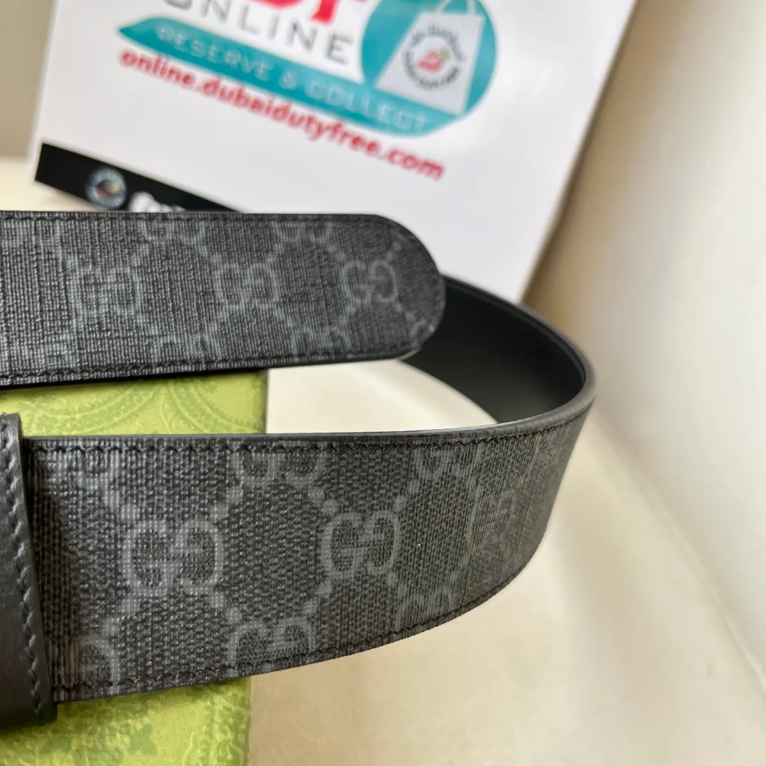 WIDE LEATHER BELT WITH DOUBLE G BUCKLE — image 3