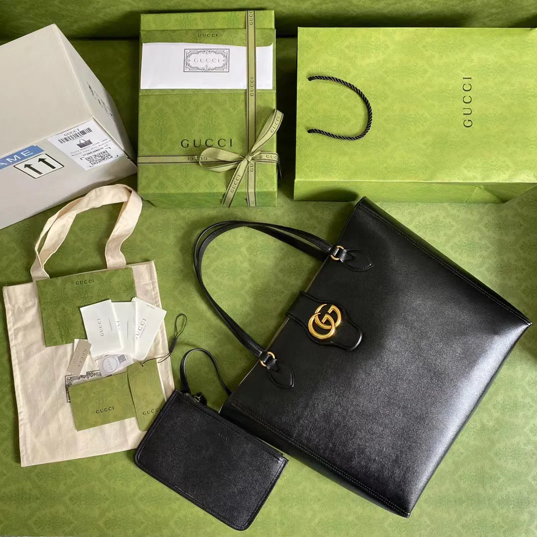 Small Double G leather tote — image 9