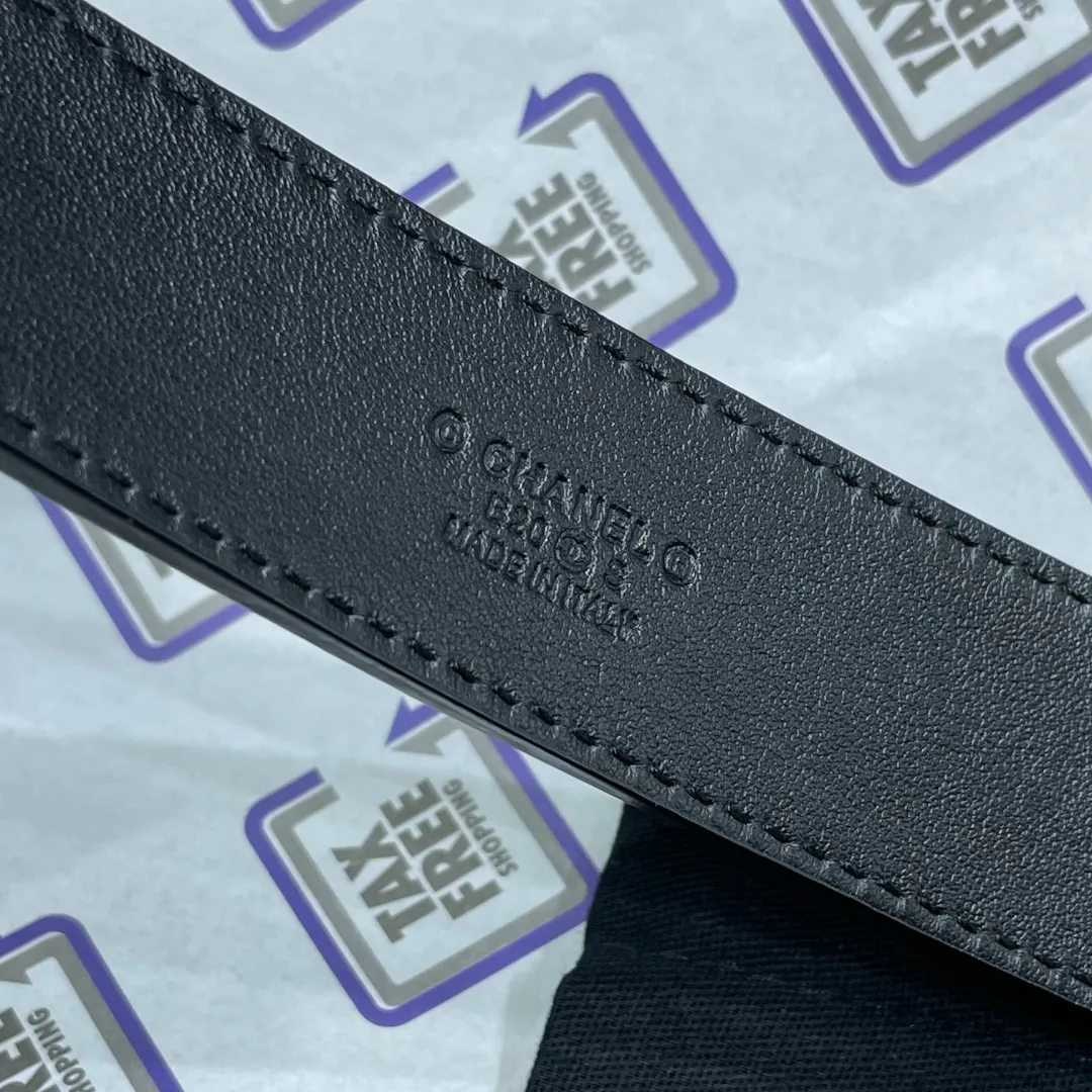 Chanel Red Patent Leather CC Logo Belt — image 5