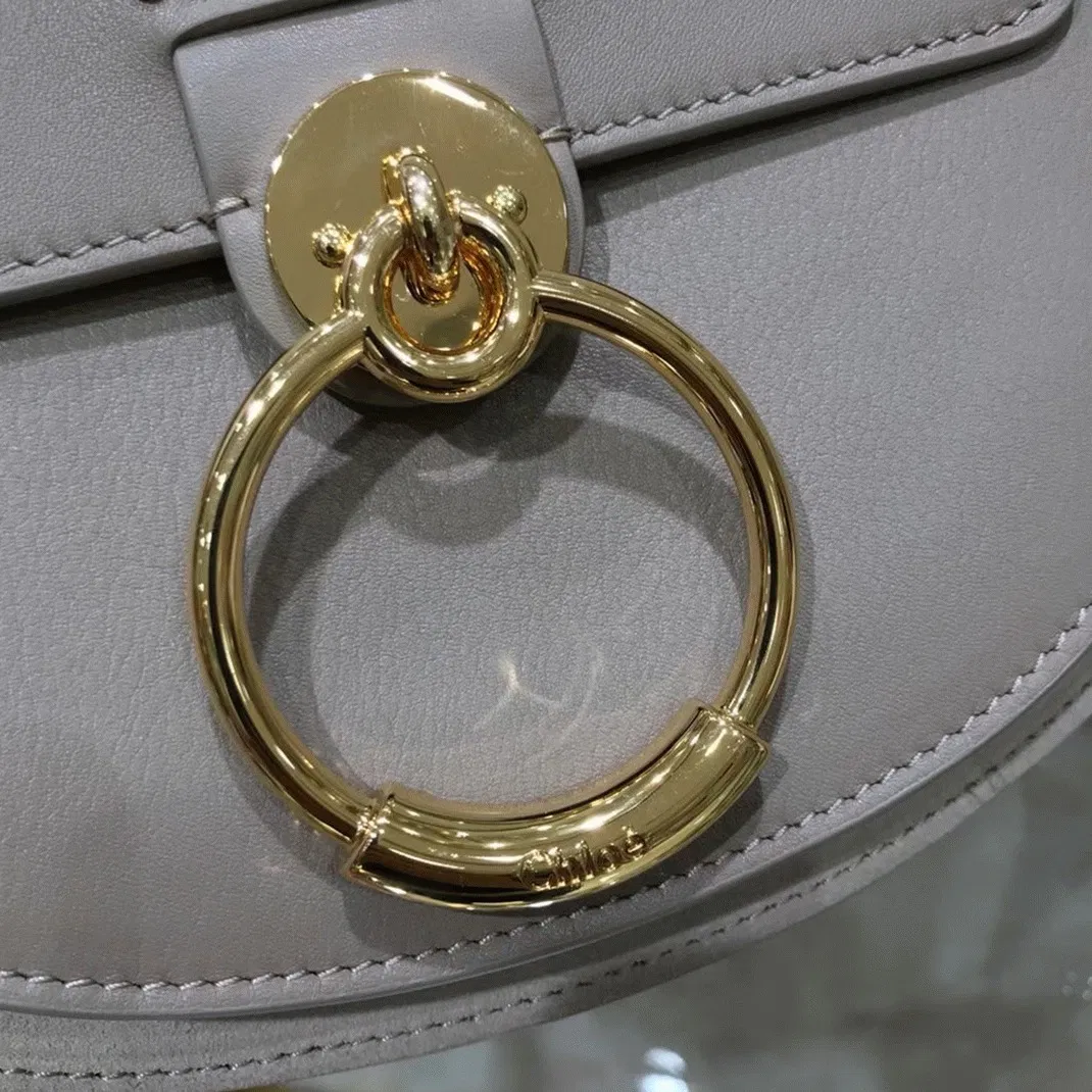 Top Quality Replica Chloe Small Tess Shoulder Bag In Grey Calfskin — image 8