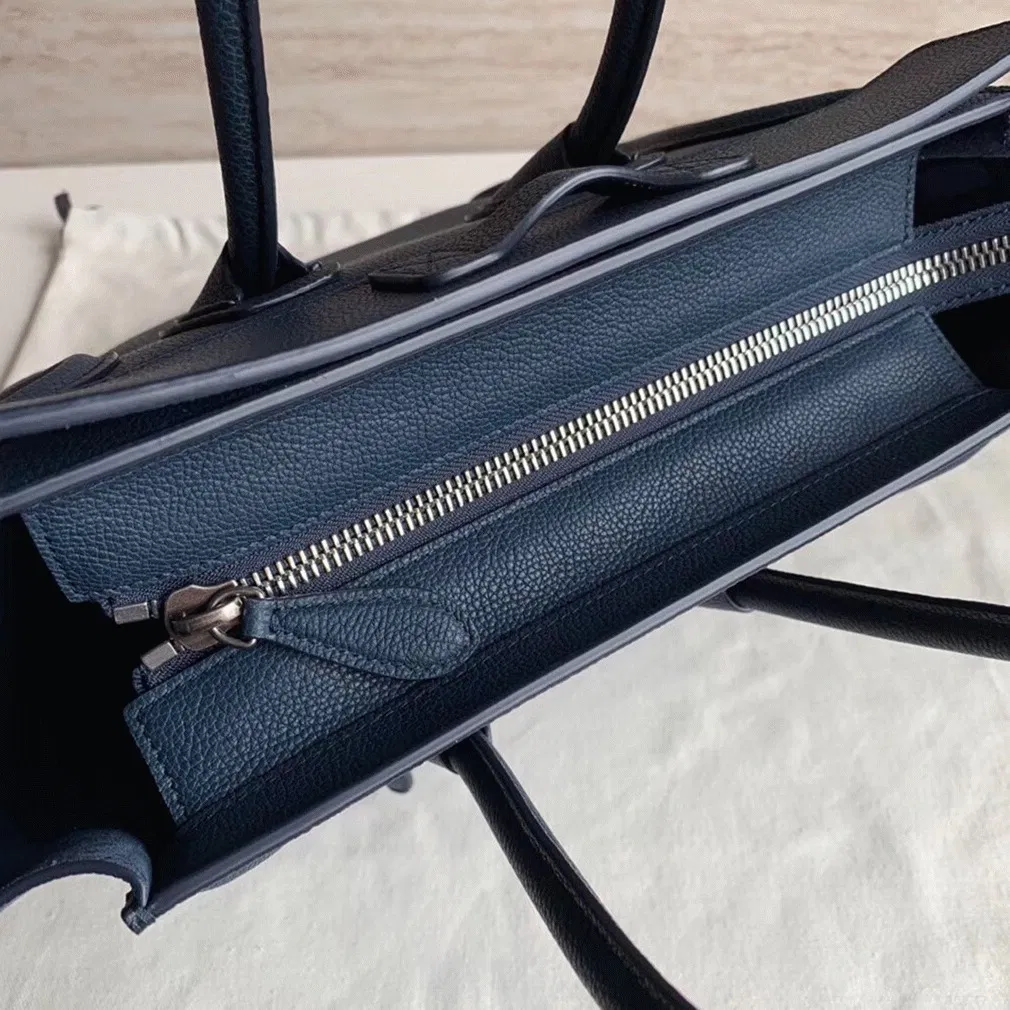 Celine Micro Luggage Tote Bag Imitation in Navy Blue — image 3