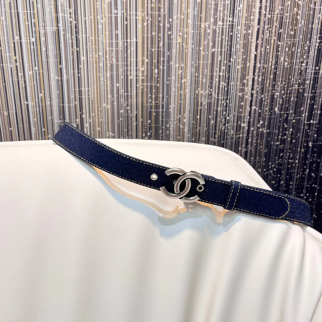 CHANEL Pre-Owned 1990s CC Turn-lock denim belt — image 2