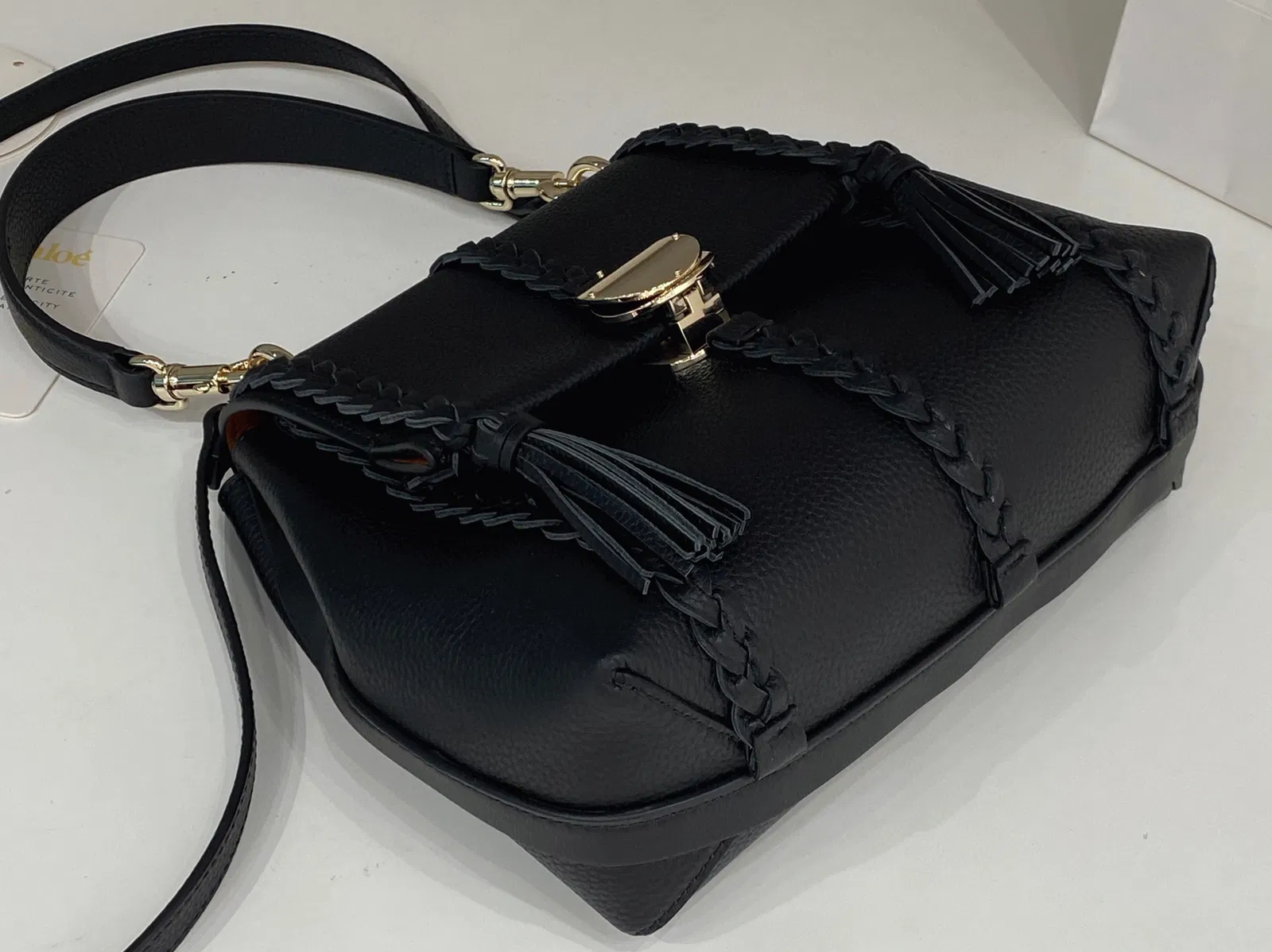 Top Quality Replica Chloe Penelope Small Shoulder Bag in Black Grained Calfskin — image 9