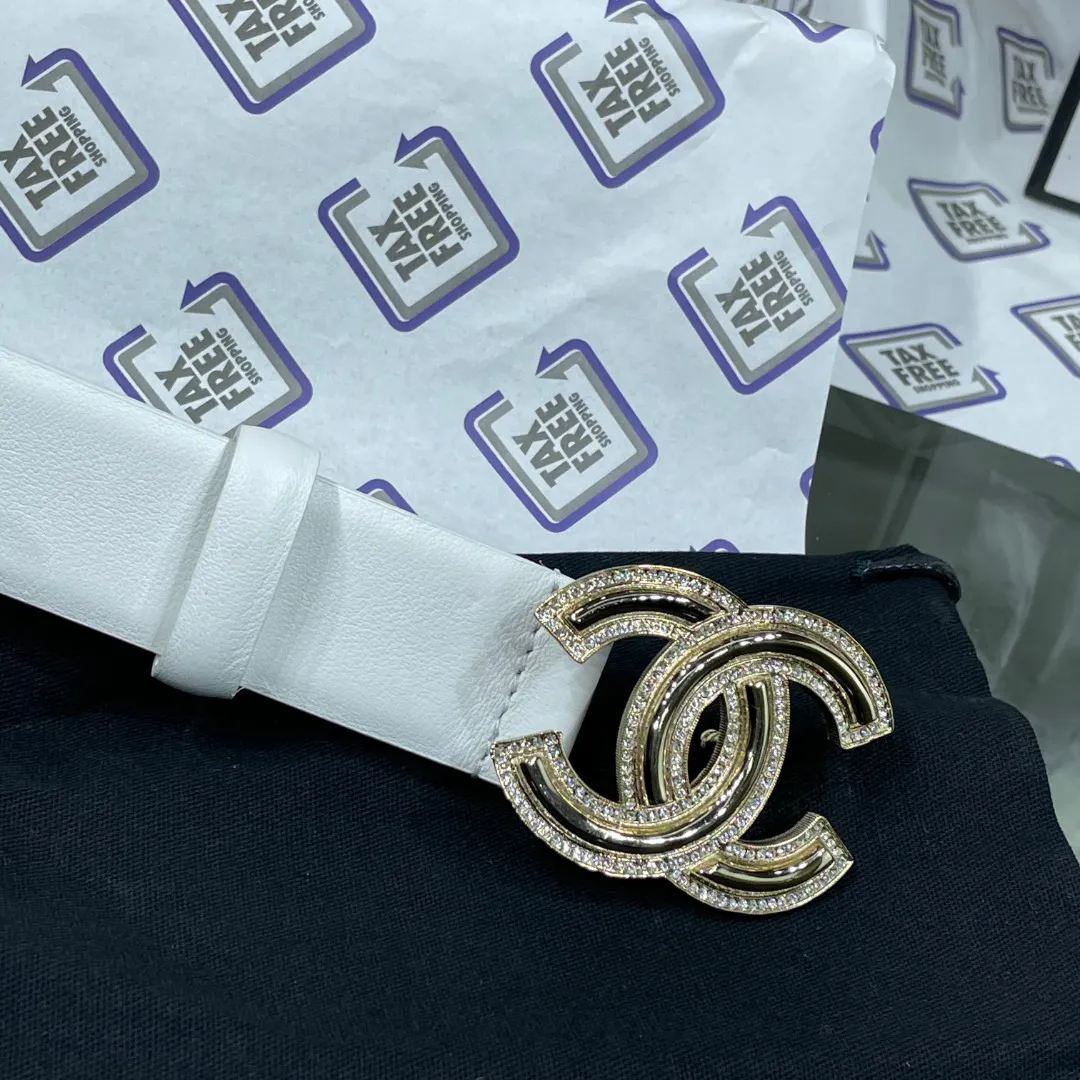 Chanel Red Patent Leather CC Logo Belt — image 6