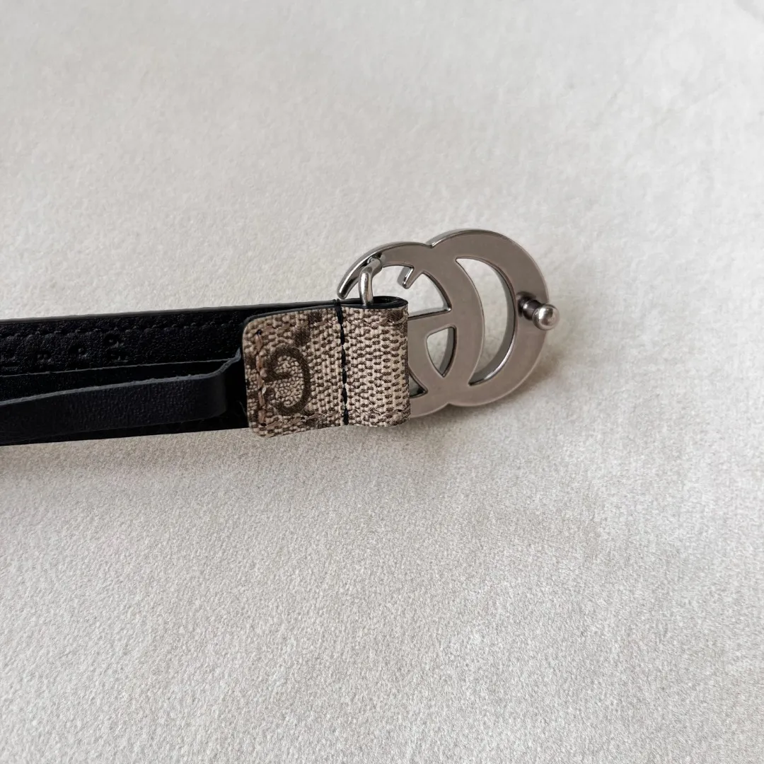 WIDE LEATHER BELT WITH DOUBLE G BUCKLE — image 7