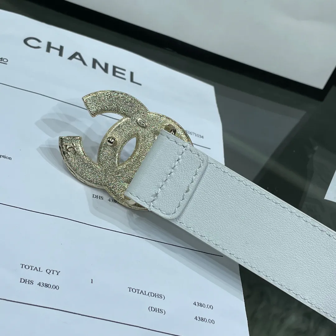 Chanel Red Patent Leather CC Logo Belt — image 3